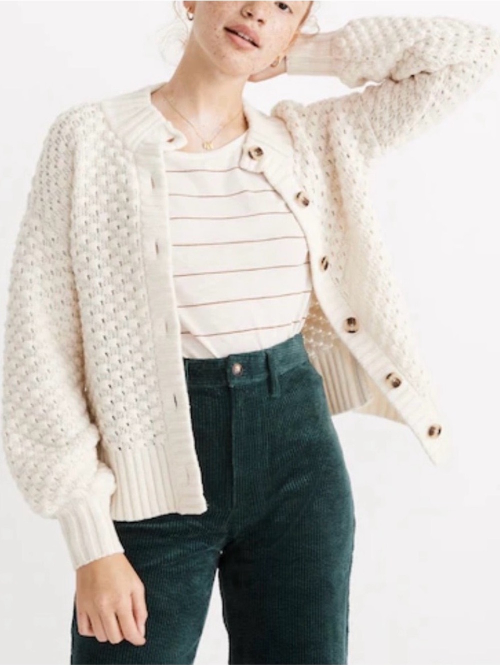 Madewell Surrey Bobble Cardigan Sweater